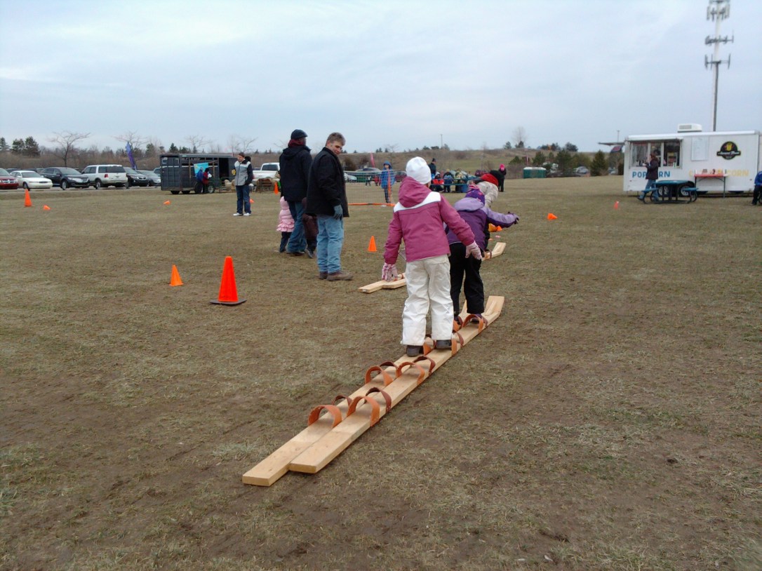 Yes. Cross-country skiers...on the grass. Hey! The kids didn't care. ;)