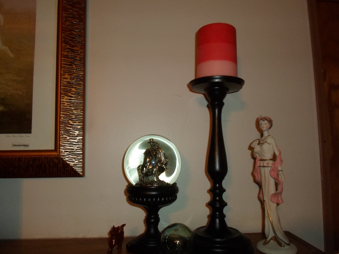 My fireplace mantle.